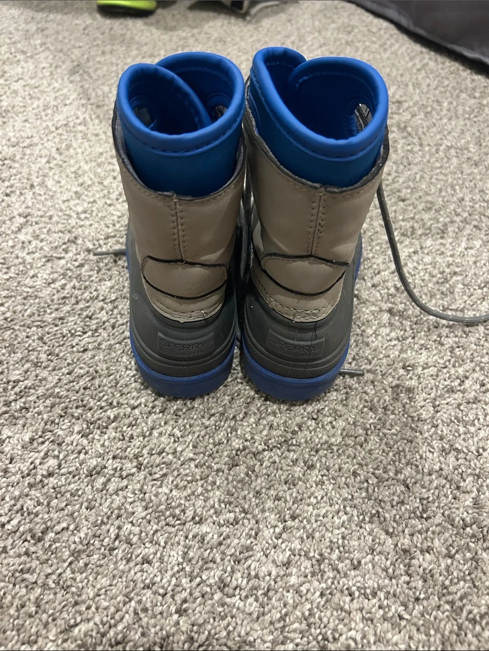 Sperry Kid’s Gray and Blue Lace-Up Waterproof Boots